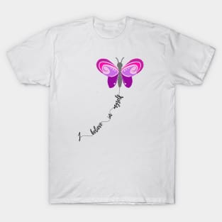 Believe in Yourself Pink Butterfly T-Shirt